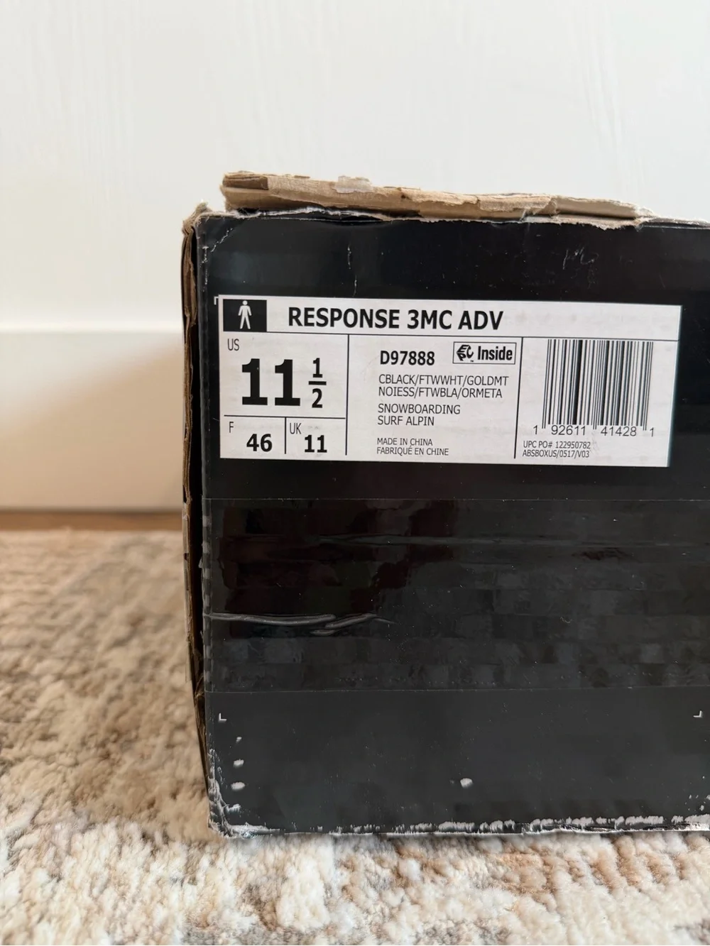 Adidas Response 3MC ADV Double Boa Black Snowboarding Boots Size 11.5 NEW! RARE!